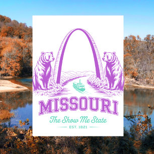 Missouri die Show me me Staat Est. 1821 Bär Postkarte