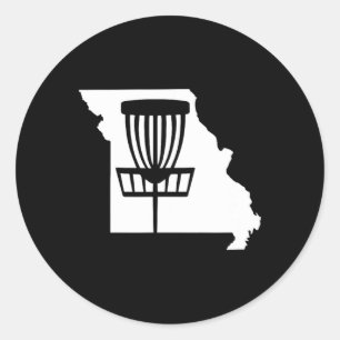 Missouri Disk Golf Staat mit Basket Graphic Runder Aufkleber