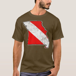 Missouri Dive Flag Scuba Dive Staat Karte Dive Fla T-Shirt