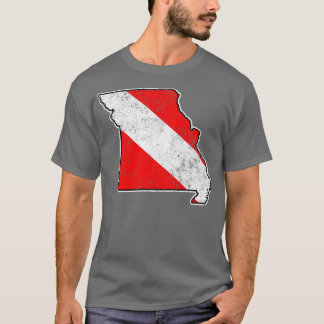 Missouri Dive Flag Scuba Dive Staat Karte Dive Fla T-Shirt