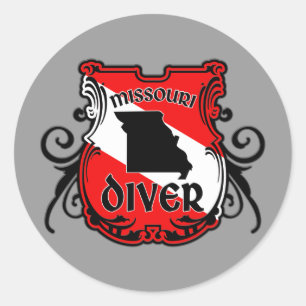 Missouri Diver Runder Aufkleber