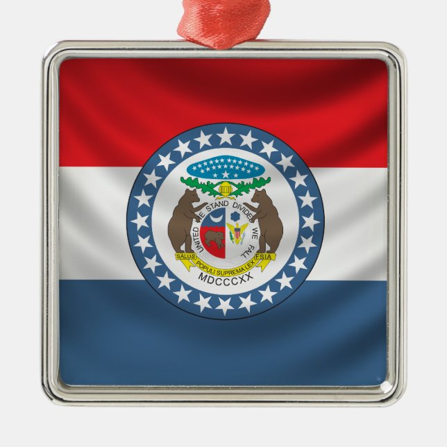 Missouri-Flagge Ornament Aus Metall (Vorne)