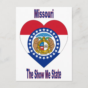 Missouri-Flaggen-Herz Postkarte