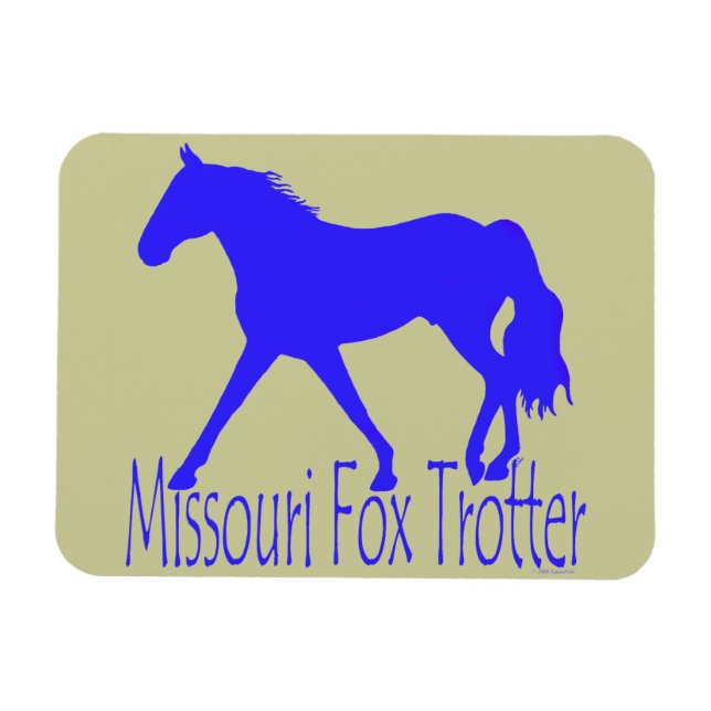 Missouri Fox Trotter Blue Horse Silhouette Magnet (Horizontal)
