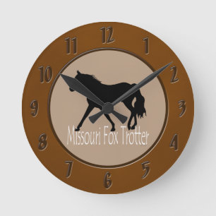 Missouri Fox Trotting Horse Black Silhouette Runde Wanduhr