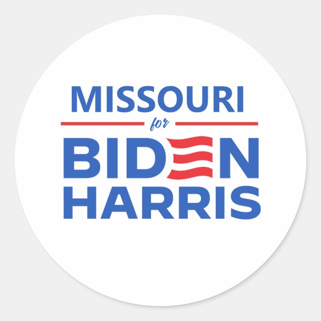 Missouri für Biden Harris Runder Aufkleber (Vorderseite)