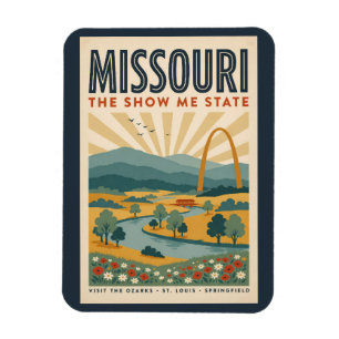 Missouri Gateway Arch Illustration Reise Kunst Magnet