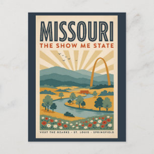 Missouri Gateway Arch Illustration Reise Kunst Postkarte