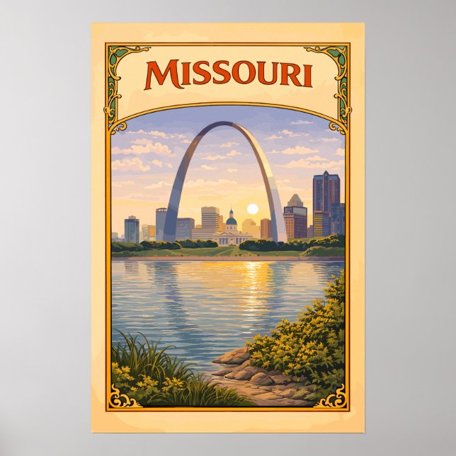 Missouri Gateway Arch Vintage Poster (Vorne)