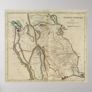 Missouri-Gebiet früher Louisiana Poster