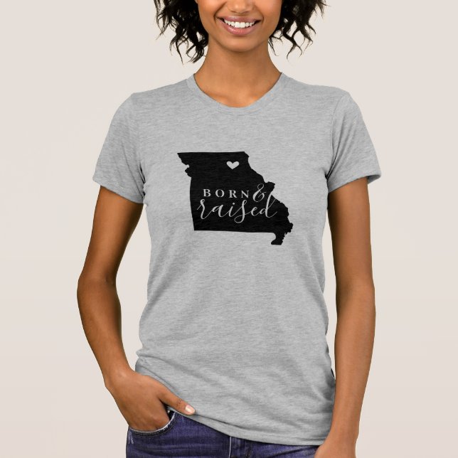Missouri Geborenes und aufgestelltes Staat T-Shirt (Vorderseite)