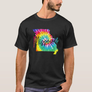 Missouri Gefärbte Krawatte Staat Karte Pride Hippi T-Shirt
