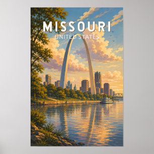 Missouri-Illustration Reise Kunst Vintage Poster