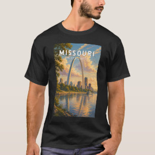 Missouri-Illustration Reise Kunst Vintage T-Shirt