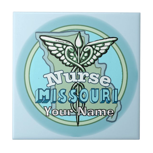 Missouri Krankenpfleger Caduceus Kachel (Vorderseite)