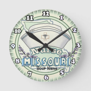 Missouri Krankenschwester Runde Wanduhr