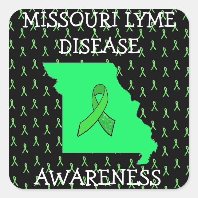 Missouri Lyme Disease Ribbons Awareness Stickers (Vorderseite)