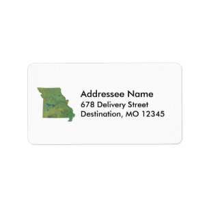 Missouri Map Address Label Adressaufkleber