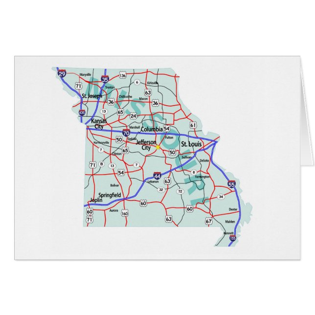 Missouri Map Blank Card (Vorderseite (Horizontal))