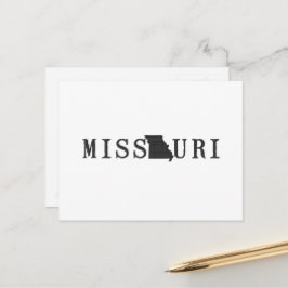 Missouri Map Shaped Letter Staat Word Art Black Postkarte