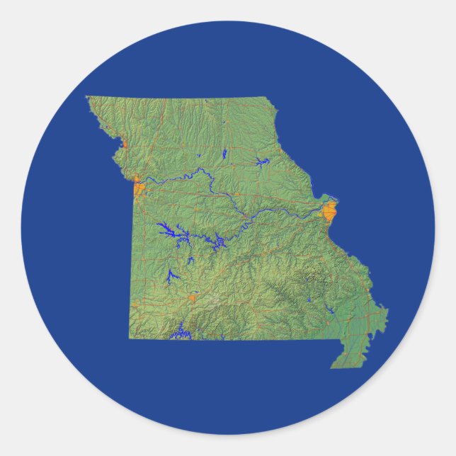 Missouri Map Sticker (Vorderseite)