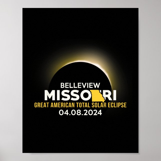 Missouri Mo Total Solar Eclipse 2024 Poster (Vorne)