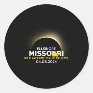Missouri Mo Total Solar Eclipse 2024 Runder Aufkleber
