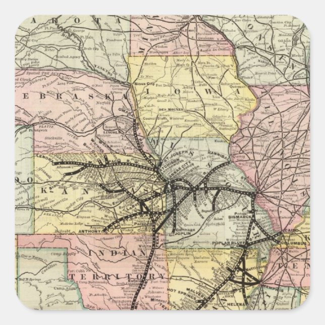 Missouri Pacific Railway Quadratischer Aufkleber (Vorderseite)