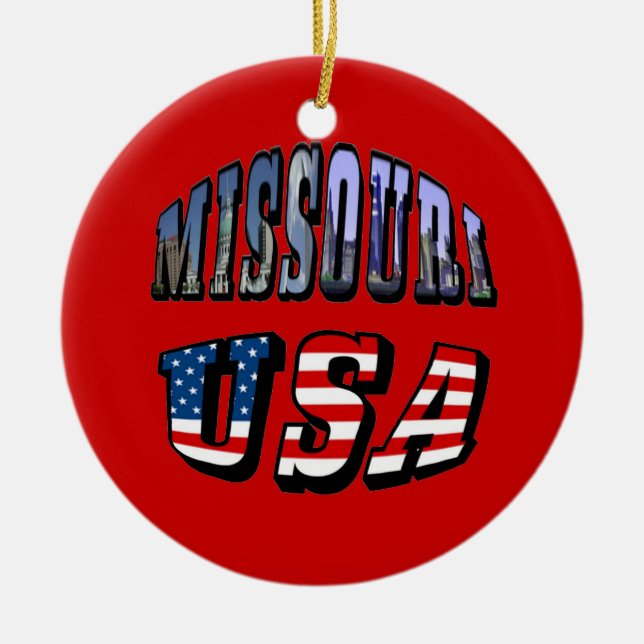 Missouri Picture and USA Text Keramik Ornament (Vorne)