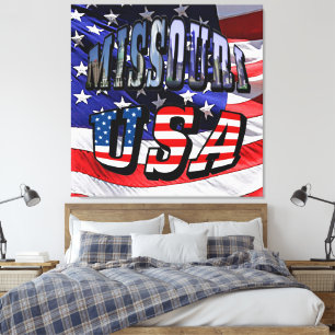 Missouri Picture and USA Text Leinwanddruck