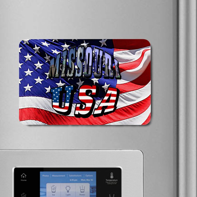 Missouri Picture and USA Text Magnet (Missouri Picture and USA Text Flexible Magnet)