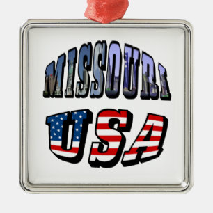 Missouri Picture and USA Text Ornament Aus Metall
