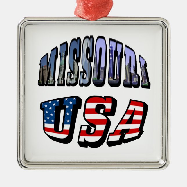 Missouri Picture and USA Text Ornament Aus Metall (Vorne)