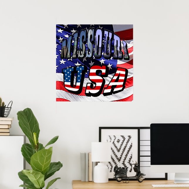 Missouri Picture and USA Text Poster (Heimbüro)