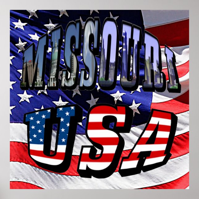 Missouri Picture and USA Text Poster (Vorne)