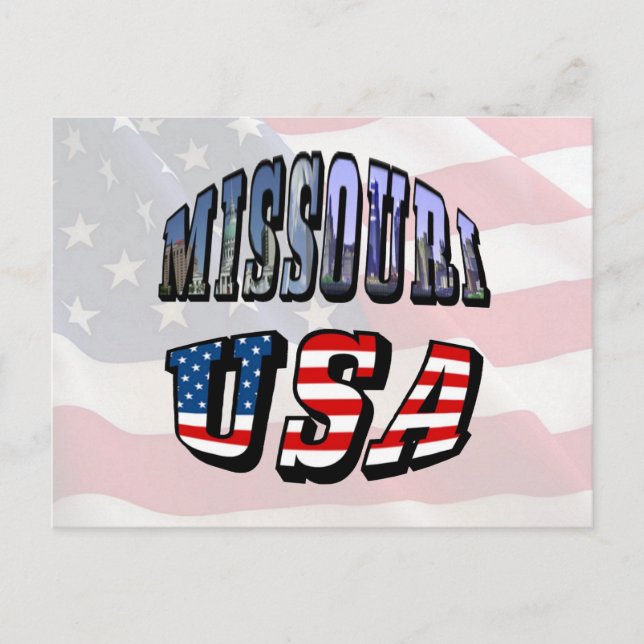Missouri Picture and USA Text Postkarte (Vorderseite)