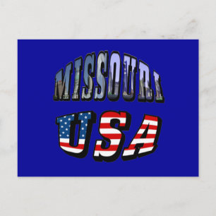 Missouri Picture and USA Text Postkarte