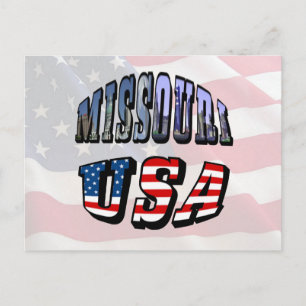 Missouri Picture and USA Text Postkarte