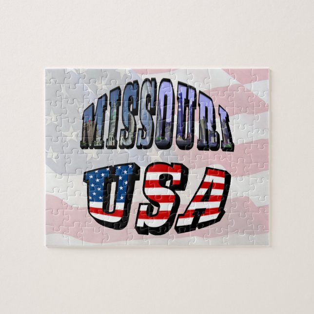 Missouri Picture and USA Text Puzzle (Horizontal)