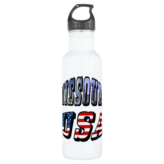 Missouri Picture and USA Text Trinkflasche (Vorderseite)