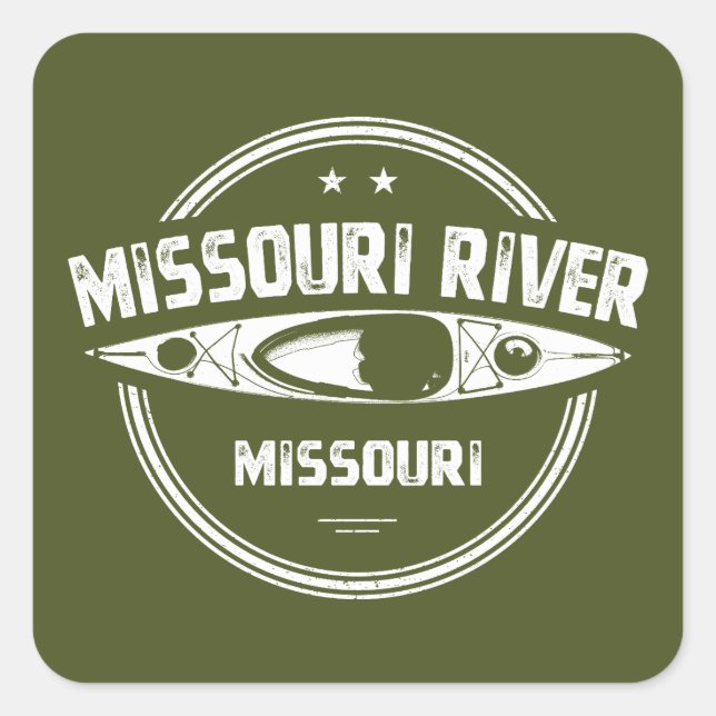 Missouri River Missouri Quadratischer Aufkleber (Vorderseite)