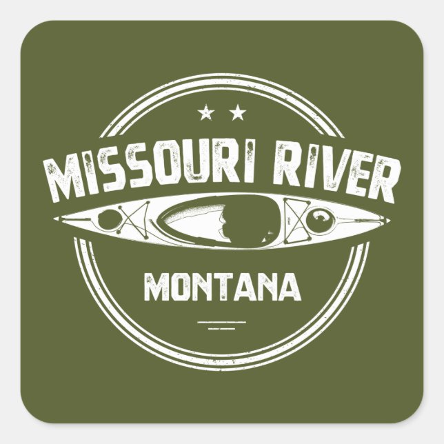 Missouri River, Montana Quadratischer Aufkleber (Vorderseite)