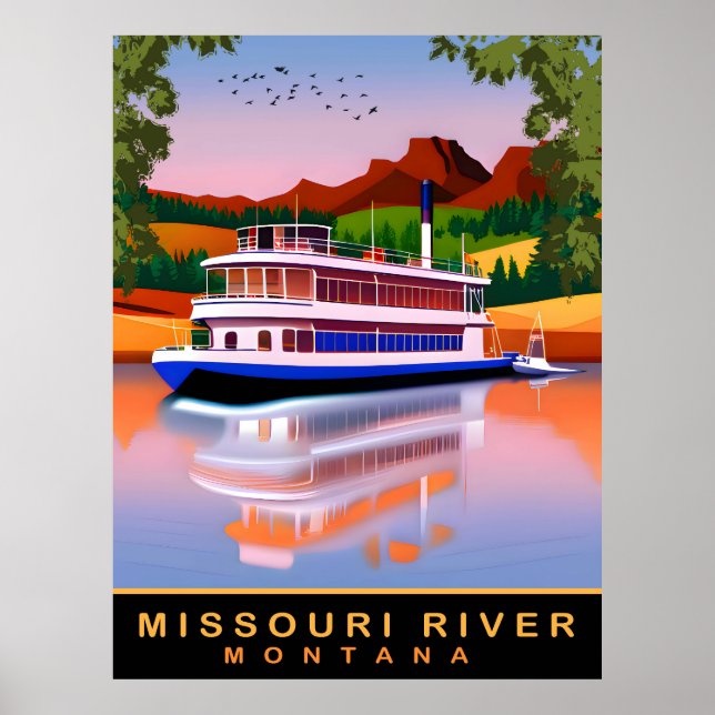 Missouri River, Montana, Tourist Cruiser, Reisen Poster (Vorne)