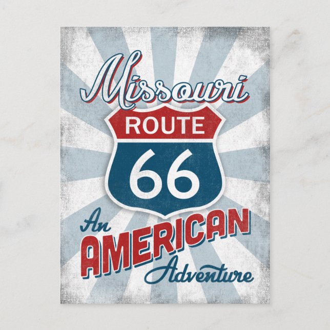 Missouri Route 66 Vintag Amerika Postkarte (Vorderseite)
