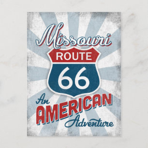 Missouri Route 66 Vintage Amerika Postkarte