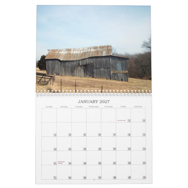 Missouri-Scheunen Kalender (Jan 2027)