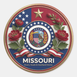 Missouri Show Me State Erbe ✦ Runder Aufkleber