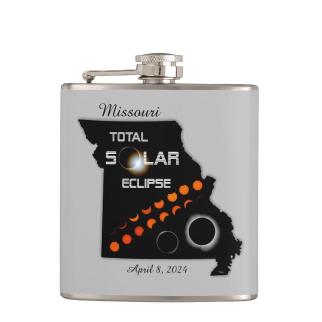 Missouri Solar Eclipse Flask Flachmann (Vorderseite)
