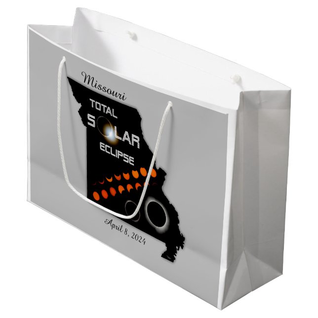 Missouri Solar Eclipse Große Geschenktasche Geschenktüte (Vorderseite Schrägansicht)
