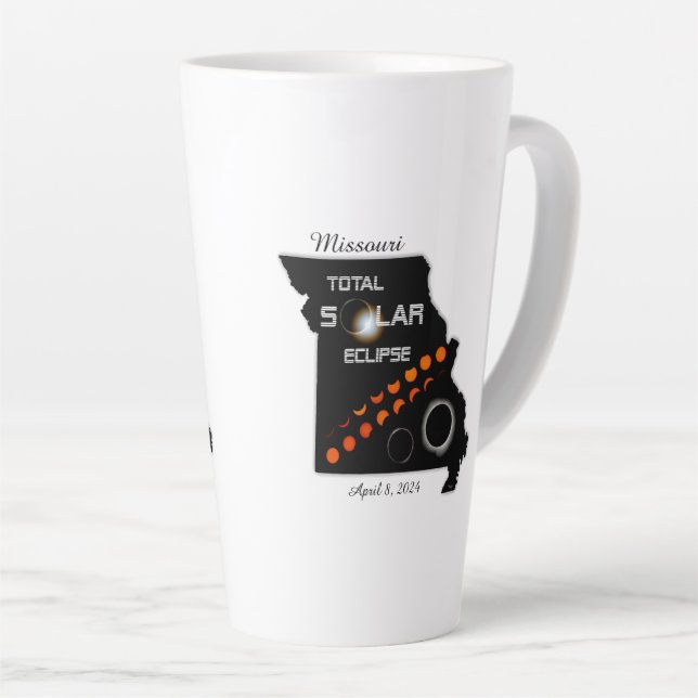 Missouri Solar Eclipse Latte Tasse (Rechte Ecke)